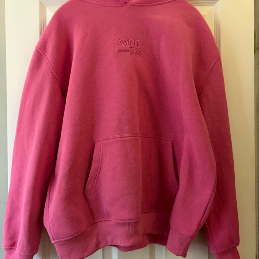 SOLD White Fox Pink Hoodie